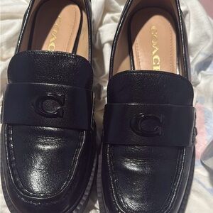 Coach Black Leather Women's Loafers